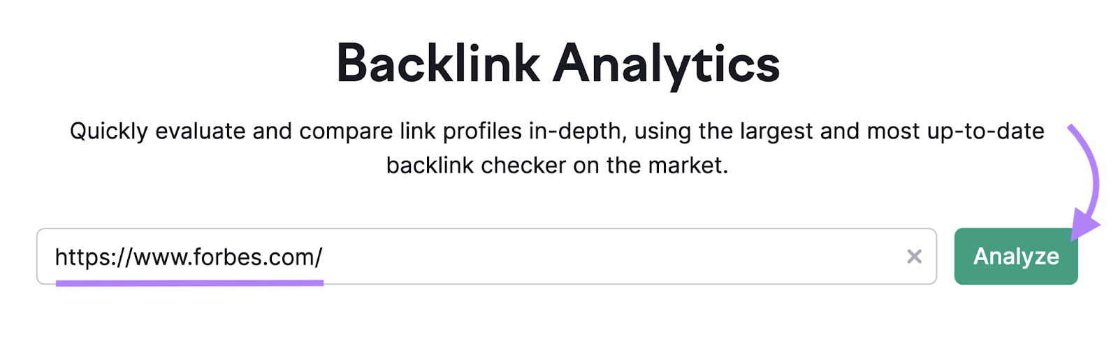 Search for forbes.com in Backlinks tool