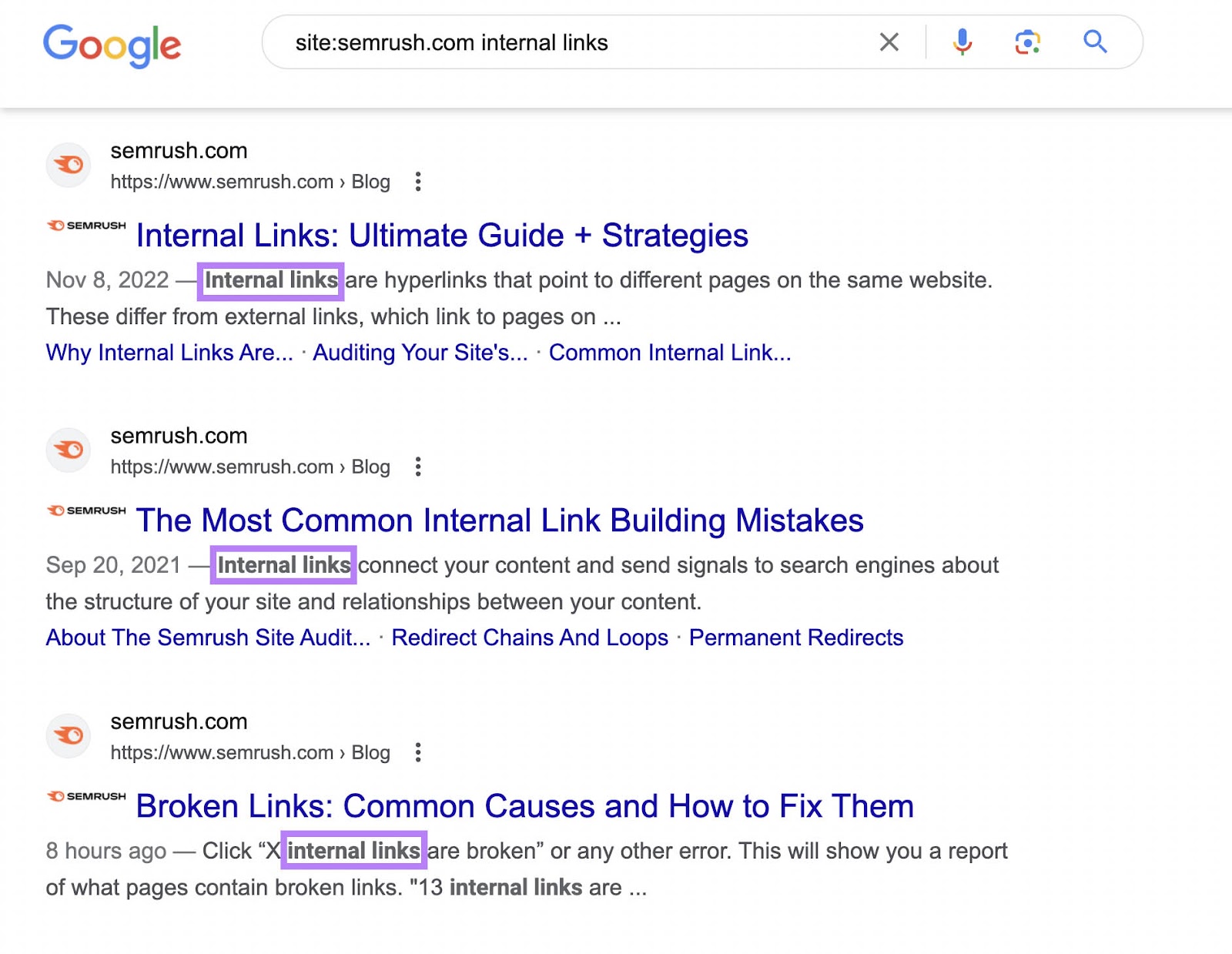 Google search results for “site:sr03.toolzpad.com internal links” query