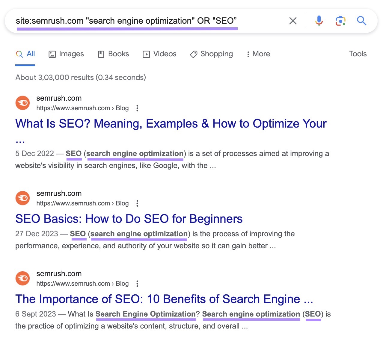 Google's SERP for "site:sr03.toolzpad.com "search engine optimization" OR "SEO”” site search