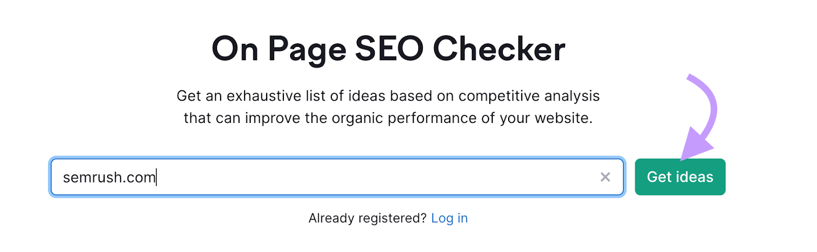 "sr03.toolzpad.com" domain entered into the On Page SEO Checker search bar