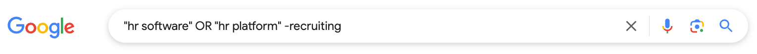 Google search that uses a variety of search operators.